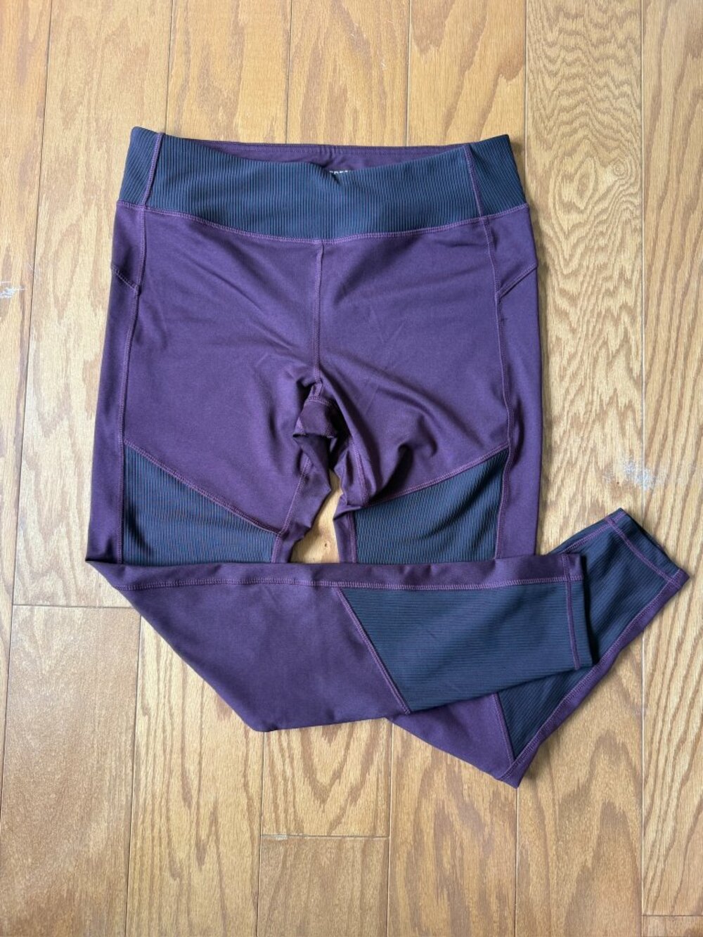 Joe Fresh Plum High Rise Colorblock Workout Leggings